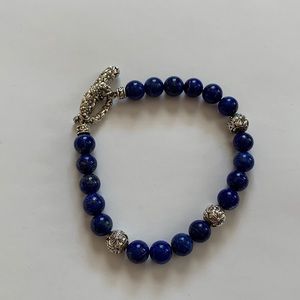 Blue gemstone beaded bracelet from Jai QVC